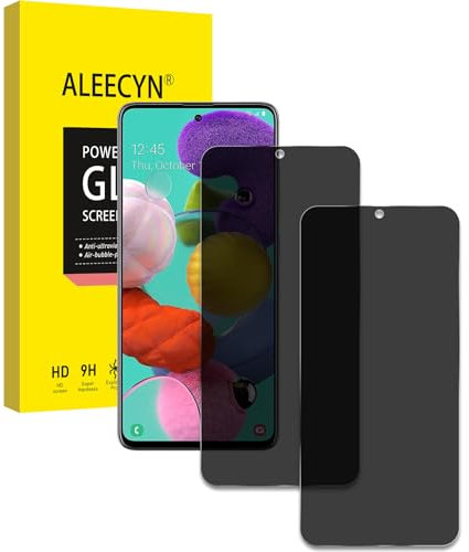 [2 Stück] Sichtschutz Schutzfolie für Samsung Galaxy A51, Gehärtetes Glas Folie, Anti-Spy Schutzglas, Anti-Kratzen, [Anti-Spion] Displayschutz