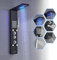 ROVOGO LED Duschpaneel mit Thermostat, 5-Funktion Duschsäule mit Regenfall Wasserfall Duschkopf, 5 Massagedüsen, Edelstahl-Handbrause und Wanneneinlauf, Duschpaneel aus Edelstahl mit Armatur, Schwarz