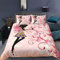 MUNOOR 3 pièces Parure de Lit 2 Personnes Adultes Fille Papillon Housse de Couette 240x260 en Microfibre Imprimé 3D Rose Kawaii avec Fermeture Éclair avec 2 Taies d'oreiller 50x75cm