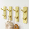 susswiff Gold Adhesive Hooks for Hanging: Heavy Duty Stick On Hooks (Hold 6KG), Coat Hook,Towel Hooks for Bathroom,Door Hooks Hanging Towel, Kitchen Hook,Metal, 4 Pack