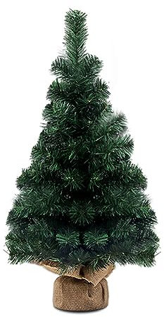 Ekakashop Künstlicher Weihnachtsbaum, 60CM Kleiner Weihnachtsbaum Mini Kunstweihnachtsbaum Kleine Tannenbäume Weihnachtsdeko Tisch-Weihnachtsbaum für Haus Büro Tischdeko
