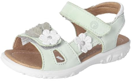 RICOSTA Mädchen Riemchensandalen Cilla, Kinder Sandalen, Weite: Mittel, Winterboots, Outdoor-Kinderschuhe, lammfell-Stiefel, warm, Avocado (520), 28 EU