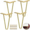 FWEEK 4 Stück Haarnadel Tischbeine 20cm, Gold Große Goldene Haarnadel-Möbelbeine, DIY Tischbeine Metall Hairpin Legs mit Bodenschoner & Schrauben für Sofa, Schreibtisch, Nachttisch, Bank, Schrank