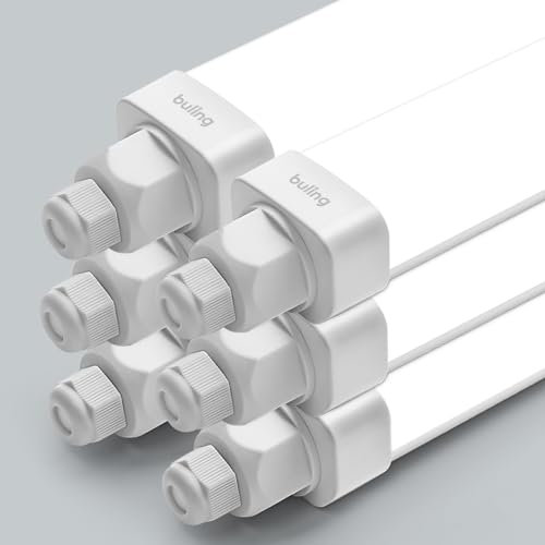buling 6er Feuchtraumleuchte Led 150cm, 45W 4500LM 4000K LED Wannenleuchte, Verknüpfbar Led Werkstattlampe Kellerleuchte, Wasserfest IP65 Feuchtraum Deckenleuchte Röhre für Garage Büro Bad Warenhaus