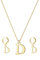 GoPaw Kette Buchstabe Gold für Damen,Gold plattiert Cubic Zirkonia Initial Halskette Ohrring-Set,Gold Plated Initial Halskette Buchstabe Mit 2 identischen monogrammierten Ohrsteckern (D)