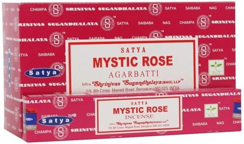 Anemone - Encens SATYA - Bâtonnets d'Encens Naturels - Boîtes de 15g (Rose Mystique, 6 Boîtes)