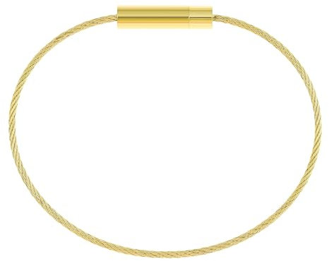 Made by Nami Drahtseil Armband Herren Gold mit Drehverschluss Schmuck Männer (Gold)