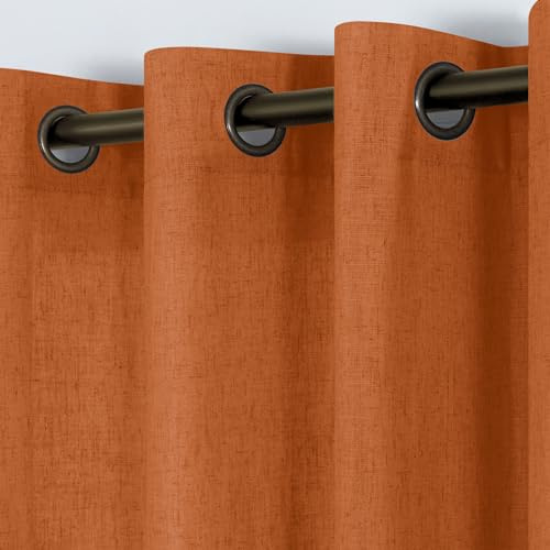KOUFALL Mid Century Moderne Vorhänge für Wohnzimmer, Bunte Boho-Vorhänge für Schlafzimmer, gebranntes Orange, 274 cm lang