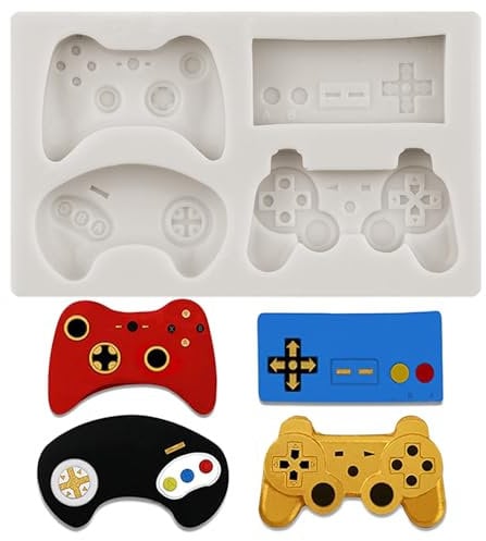 YANQINMS Game Controller Silicone Moulds Video Game Gamepad Controller Chocolate Candy Fondant Mould For Cake Decorating Cupcake Topper Candy Gum Paste Polymer Clay