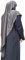 Yaqeen Jersey Khimar Langer Hijab für Muslima, Diamantschliff, Kopftuch, Lycra, Gebetskleid, muslimische Schals, dunkelgrau, Einheitsgröße