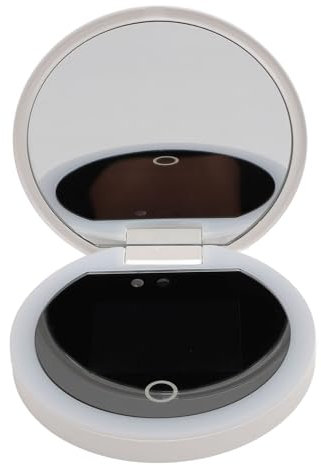 UV-Kamera für Sonnenschutz-Test, LED-UV-Make-up-Spiegel, 22 bis 24 lm, 13000 bis 15000 K, 2-fache Vergrößerung, wiederaufladbarer Make-up-Spiegel für den Außenbereich