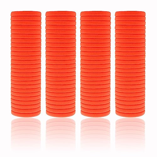 100 Stück Haargummi Damen, Haargummis für Mädchen, Haargummies Pferdeschwanz Gummi, Elastische Haarbänder für Damen Mädchen (neon-orange)