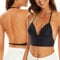 Zetopump Low Back Bras for Women-Seamless Bralette Wireless Triangle Invisable Backless Bra-Strappy Low Cut Open Back Multiway Halter Bra (Black, 34D)