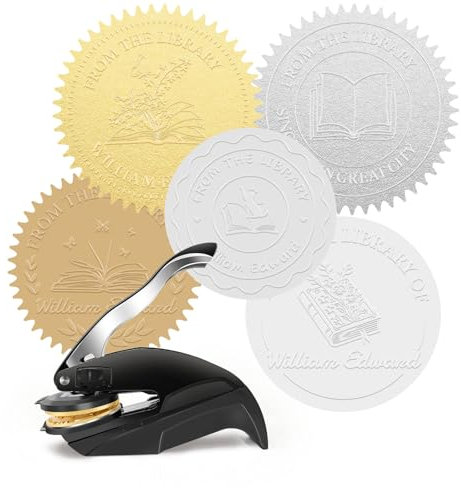 Personalisiertes Buchstempel, Personalisiertes Prägestempel, Personalisiertes Buchpräger, Personalisiertes Buchstempel Prägung, Buch Prägestempel, Personalisiertes Book Embosser (Embosser)