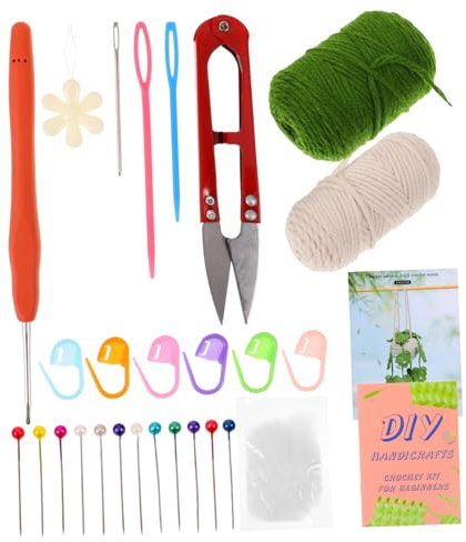 NUOBESTY Crochet Starter Kit for Beginners Yarn Weaving Decorative Hanging Basket Kit