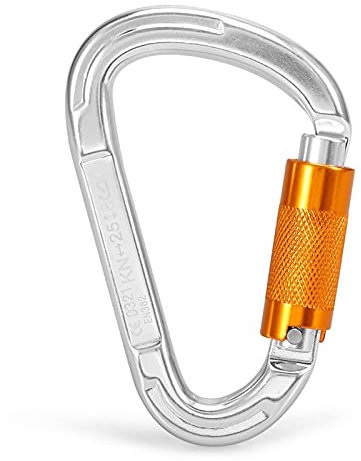 25KN Twist Locking Gate Carabiner Cefied Auto Lock Carabiner D-Ring Buckle Climbing Rappelling Canyoning Hammock Locking Clip