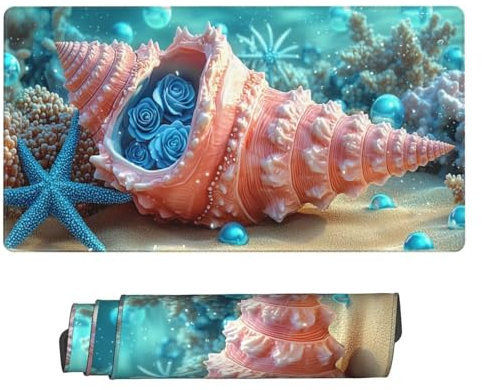 Gaming Tapis de Souris, Grand Tapis de Souris XXL 1600 x 800 x 3 mm,Fans conque Tapis Souris pour Clavier et Bureau, avec Bords Surpiqués et Dos Antidérapant, for Gamer Gaming Accessoire D-255