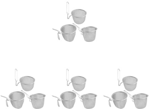 4 Set Colapasta Caldo Rete Del Lavandino Colino Lavandino Pieghevole Vagliare Potere Padella in Titanio Filtri Ricevitore Filtro Caglio Acciaio Inossidabile 201 Silver 3 Pezzi * 4 Amosfun