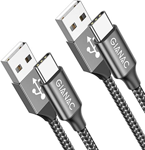 Cable USB C [2Pack 0.25M] Cable USB C Carga Rapida Cargador Tipo C Nylon Carga Rápida y Sincronización para Samsung Galaxy S22 S21 S20 S10 S9 S8 Note 20 10, Xiaomi Google