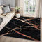 MMYAOKEN Marmor Teppich Wohnzimmer 120x180 Schwarz Gold Modern Deko, Teppich Kurzflor, Weich rutschfest Waschbare Teppiche, Bettvorleger Schlafzimmer Kinderzimmer
