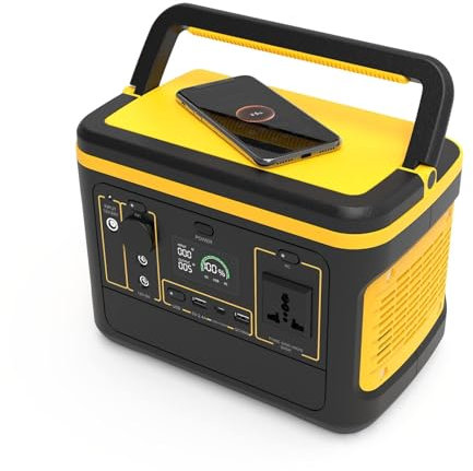 Estación de energía portátil de 500 W, generador solar MPPT con batería de respaldo y 2 tomas de CA de 500 W, ideal para emergencias en el hogar, camping, viajes, autocaravanas o furgonetas (220 V)