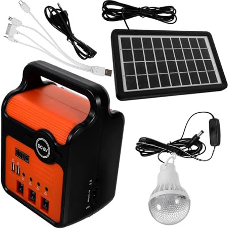 BESPORTBLE Generador Solar para Jardín y Sistema de Carga USB Luz LED Portátil Batería Reemplazable para Camping y Actividades al Aire