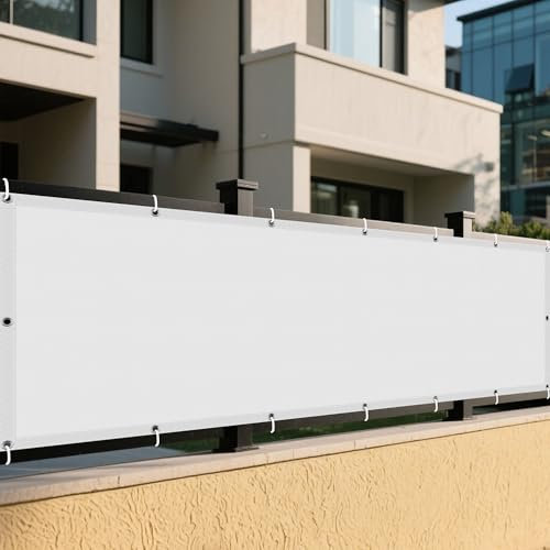 Red de Sombra con Ojales 150 x 200 cm Protección Rayos UV Impermeable Toldo de Vela Solar 100% Poliéster con SOGA para Piscina/Jardín/Cafetería/Camping, Blanco