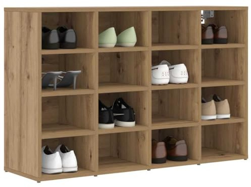 vidaXL Shoe Cabinet Artisan oak 103 x 30 x 67 cm Engineered wood, Ample Storage for Hallway, Rectangular Minimalist Shoe Cabinet, Stylish Organizer, Functional Home Entry Solution, Space Saver