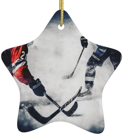 Eishockey-Kunst Hängende Weihnachtsbaum Ornament Keramik Weihnachtsbaumhänger Für Urlaub Wand Heimdekoration