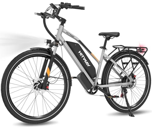 HITWAY 28 E-Bike für Erwachsene – 70-120 km Reichweite, 250W Motor 35Nm Drehmoment, Abnehmbarer 768Wh Akku, Trekkingrad & City E-Bike, Pedelec StVZO-konform (Beleuchtung) – Herren Damen