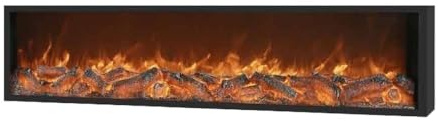 Elektrischer Kamin zur Wandmontage und for Einbau mit Fernbedienung, ultradünner Dekorationskamin realistischer 3D-Flamme Wohnzimmer Kamin(Groß)