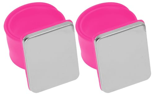 Operitacx 2 Stück Magnetisches Silikon Klatscharmband Nadelkissen Handgelenksband für Friseure Nähen Kosmetik Langlebig Komfortabel Rosa