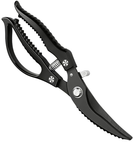 Forbici da Cucina Professionali in Acciaio Inox, Forbici da Pollo Automatiche a Molla per Tagliare Ossa e Articolazioni, Design Ergonomico Antiscivolo, Multiuso per Carne, Verdura e Pacchi