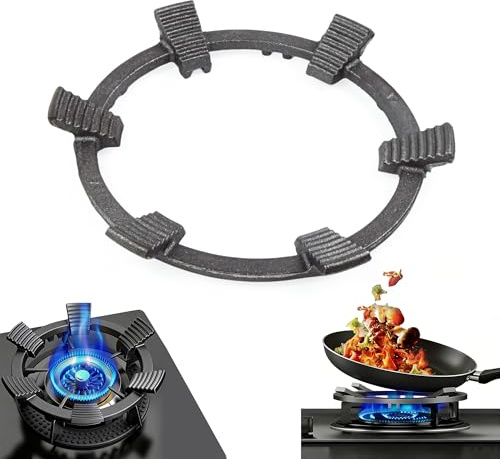 jinminamz Reducteur Feu Gaz, Support en Fonte pour Wok, Antidérapant Support de Cuisinière à Gaz, Universel Anneau pour Wok pour Cuisines Cuisinières à Gaz Et Plaques De Cuisson (Diamètre 24,6 cm)