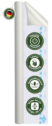 Veluxis Möbelfolie selbstklebend Weiß – 210 cm | zuschneidbar, rückstandsfrei entfernbar