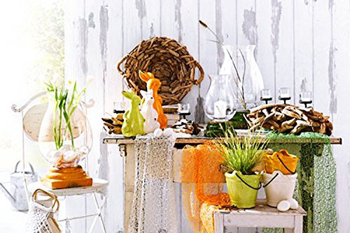 Primavera Dekostoff, Dekorolle, Tischläufer, Tischband, Netz, Netzoptik, Farbe ORANGE, Nicht Waschbar, Maße 40x300cm