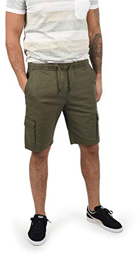 Indicode IDFrances Herren Cargo Shorts Bermuda Kurze Hose mit Stretchanteil Cargotaschen Baumwollmischung Regular fit, Größe:S, Farbe:Army (600)