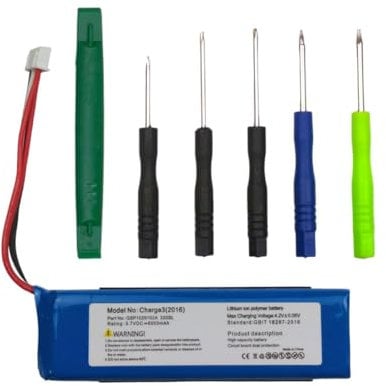 Akku-King Akku kompatibel mit JBL GSP1029102A - Li-Polymer 6000mAh - für JBL Charge 3 2016, Charge 3 Version 2016, Version:Version 1