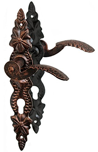 Door Handle Long Plate 72 Cylinder Copper Wrought Iron