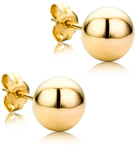 Orovi Ohrringe Damen Ohrstecker Kugel Gelbgold 9 Karat / 375 Gold