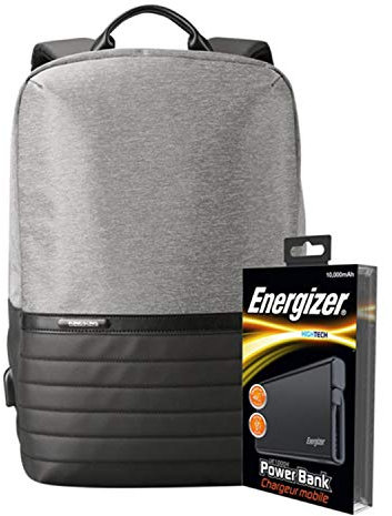 Energizer Smart Backpack EPB001 Laptop Charging Bag with UE10004 Power Bank - Grey