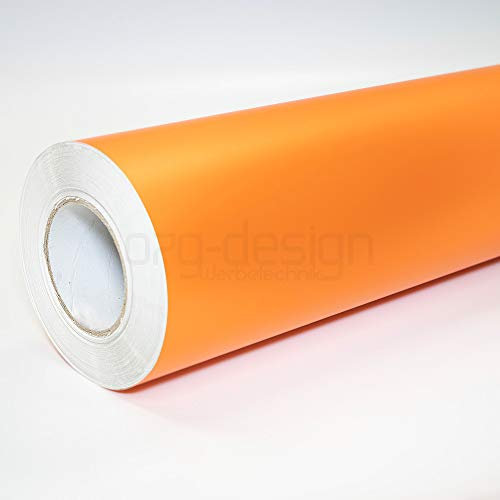 o7g-design Klebefolie | Möbelfolie | Dekofolie | Selbstklebefolie | Plotterfolie MATT & GLÄNZEND | 1m x 0,61m breite (4,92€/m²) (Orange Matt)