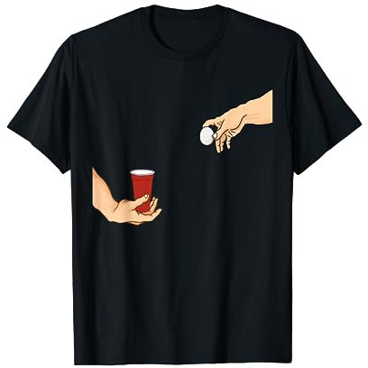Bierpong Erschaffung Adams Michelangelo Hand Bier Beer Pong T-Shirt