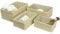 LA JOLIE MUSE Paper Rope Woven Storage Basket Set of 4 with Fabric Liner, Stackable Multipurpose Organizer Bin,Beige