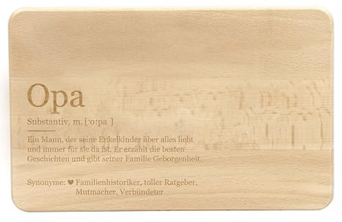 LAUBLUST Frühstücksbrettchen mit Gravur - Lexikon: Das ist Opa - Geschenk Brett | 24x15cm, Holz FSC®