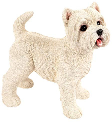 West Highland Terrier Ornament Home Decor Garden Figurine Indoor Outdoor Frostproof Weatherproof Dog Statue Westie Large White 28cm