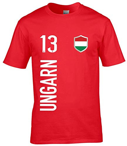 FanShirts4u Herren Fan-Shirt Jersey Trikot - UNGARN/Hungary/MAGYARORSZÁG - T-Shirt inkl. Druck Wunschname & Nummer WM EM (3XL, UNGARN/rot)