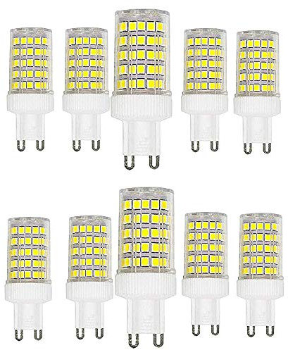 OUGEER Lot de 10 Ampoule LED G9 10W (Ampoule halogène équivalente 100W) G9 1000LM, Blanc Froid 6000K, Base en Céramique,Non Dimmable, Ampoule capsule g9 220v