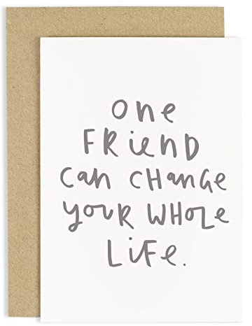 Old English Co. - Biglietto di auguri per un amico, con scritta in lingua inglese Thinking of You Just To Say per lui o lei, regalo di amicizia per migliore amica, interno bianco con busta