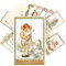 Pixiluv Vintage-Postkarten, 24 Stück, Ostern, ländliche Kinder, mit Blumen, Kaninchen und Küken, Retro-Karten, Nachdruck